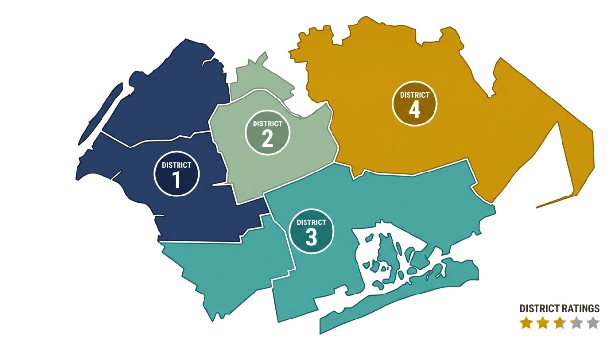 Queens NY school districts map — District 26 in northeast Queens is the top-rated, followed by District 28 in Forest Hills