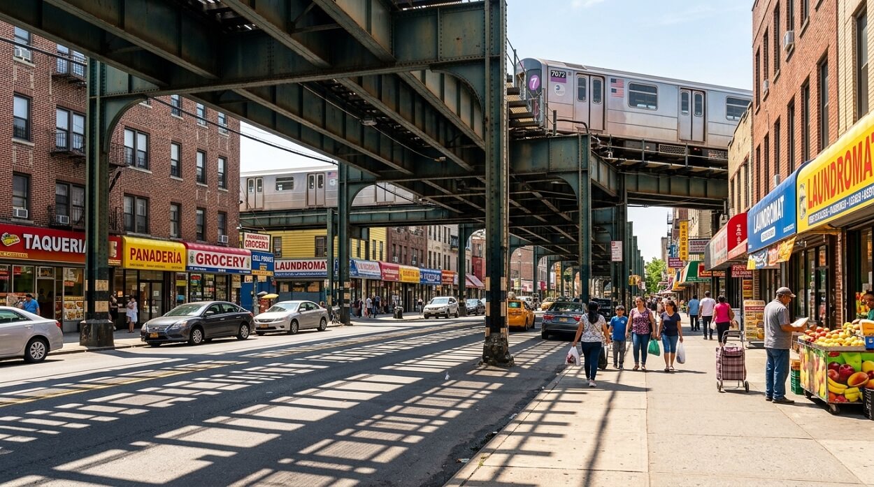 Roosevelt Avenue in Corona Queens — one of the most affordable neighborhoods in Queens NY