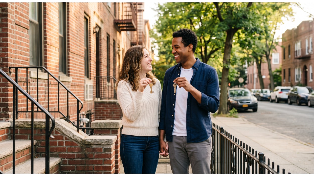 First-time home buyer receiving keys to their new Queens NY home at closing